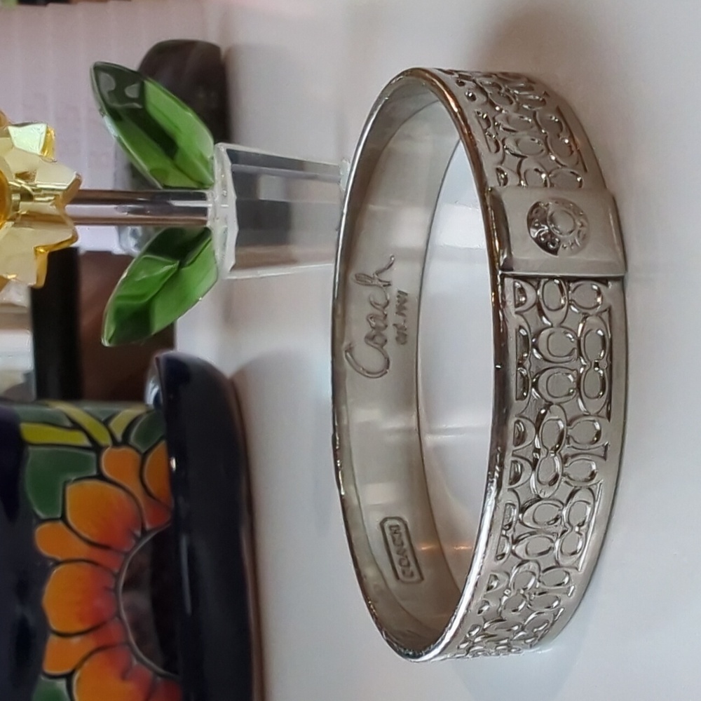 Coach Silver Tone Bangle/Bracelet 6.75"